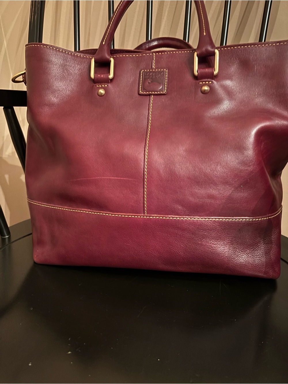 Dooney & Bourke Burgundy Leather Tote Bag